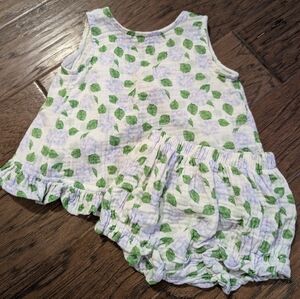 Stitchy Fish 2T swing back tank and bloomer set